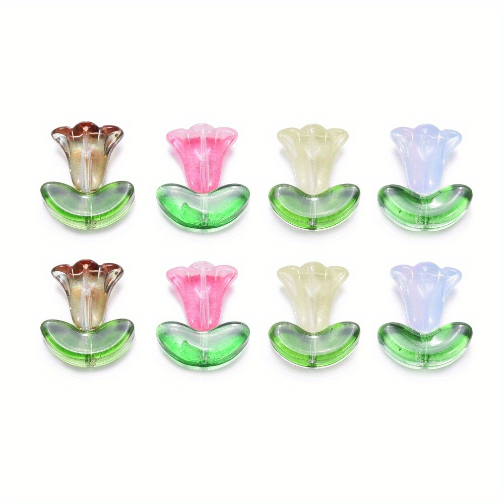 20pcs Trumpet Flower Shape Beaded DIY Jewelry Making